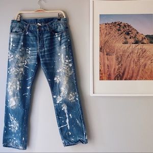 NSF Hand Painted Straight Slouch Jeans sz 30